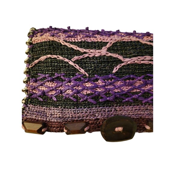Jamin Puech Vintage Woven Clutch with Dust Bag Purple